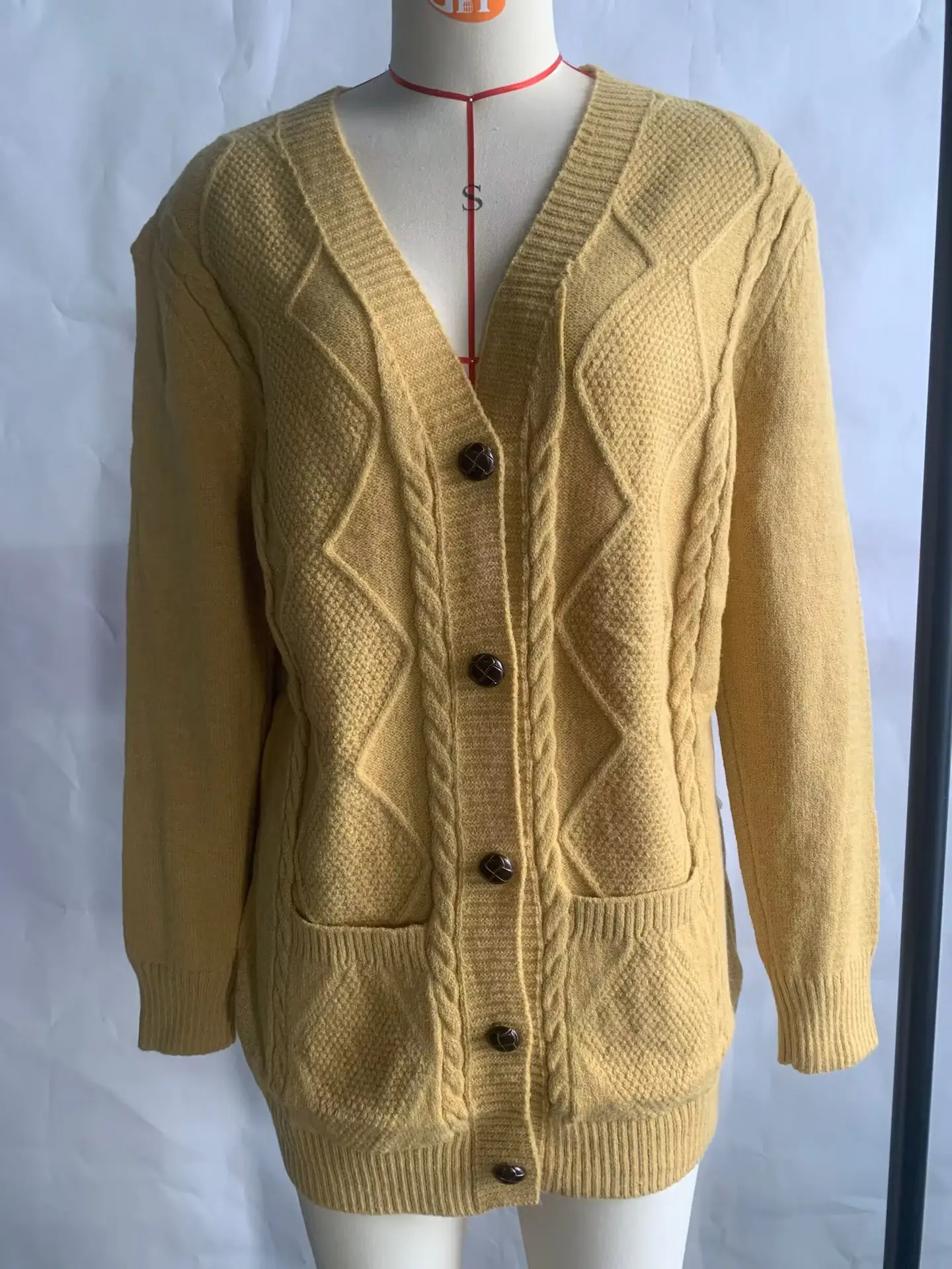 Women Cable Knit Button Cardigan Long Sleeve — feature 22