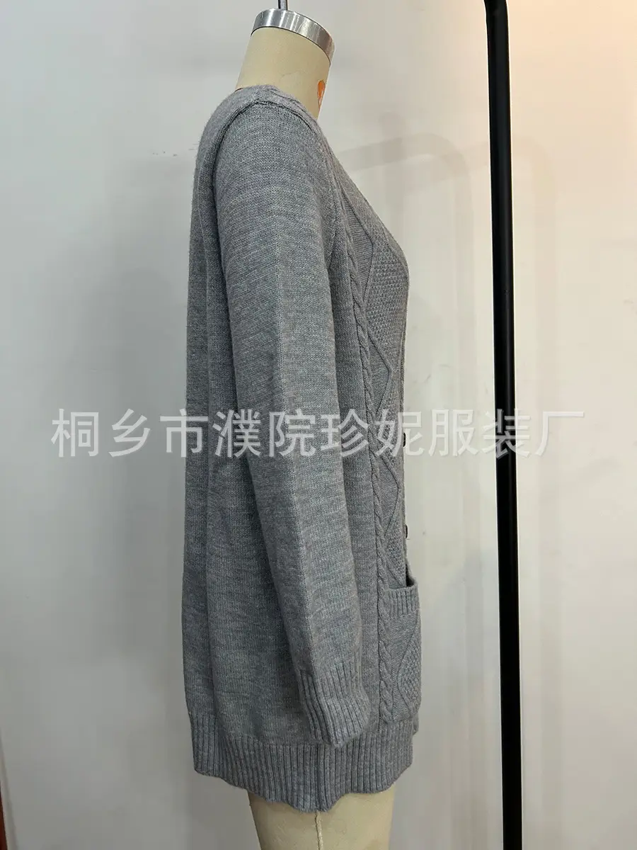 Women Cable Knit Button Cardigan Long Sleeve — feature 30