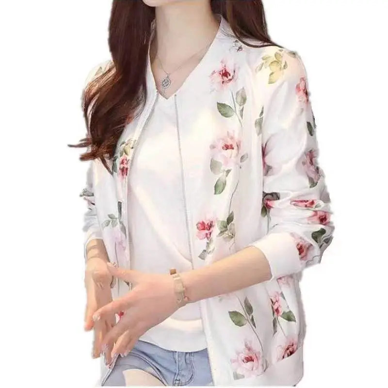 Women Korean Style Printed Chiffon Sunscreen Jacket - Image 6