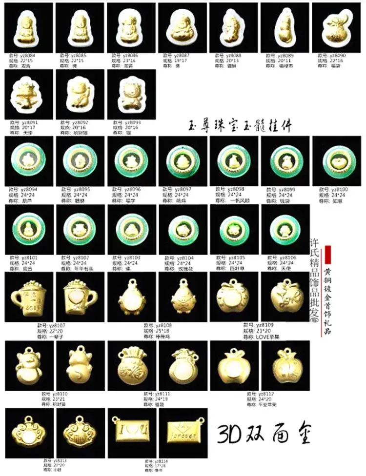 Gold Inlaid Jade Birth Year Zodiac Pendants — feature 15