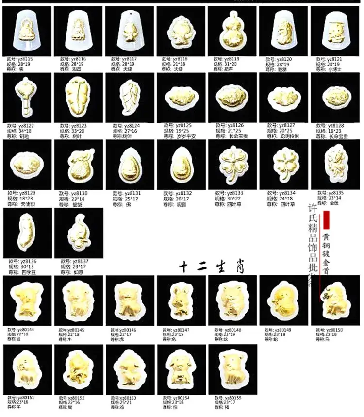 Gold Inlaid Jade Birth Year Zodiac Pendants — feature 16