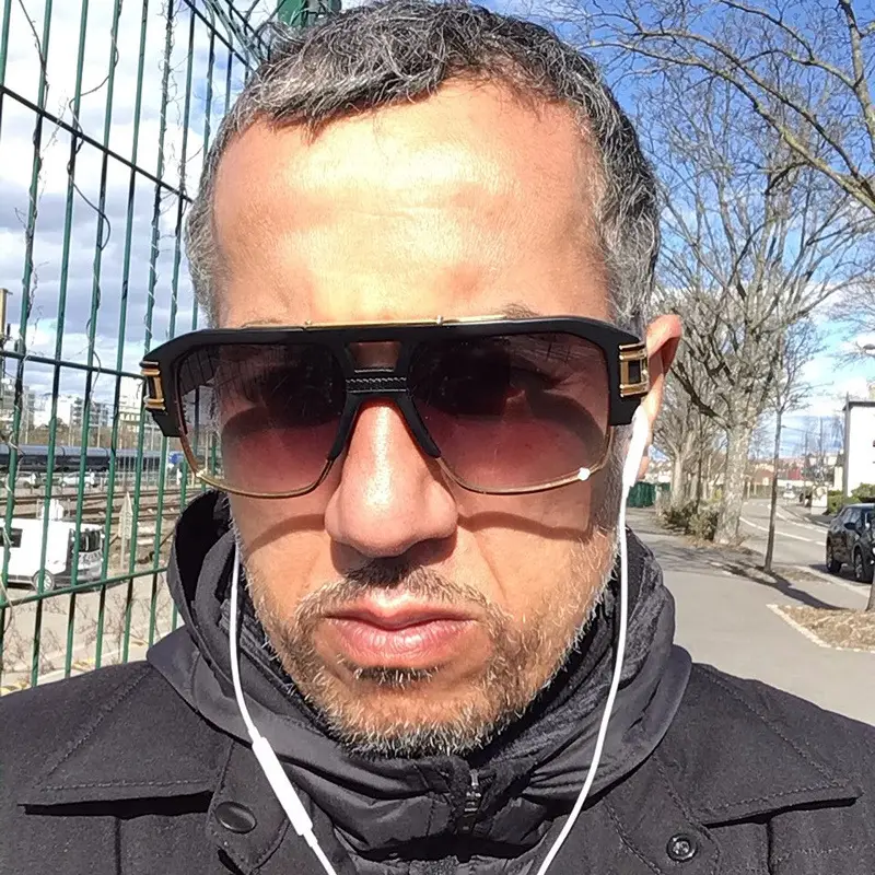Men's High-End Retro Sunglasses White Gold Frame — feature 4
