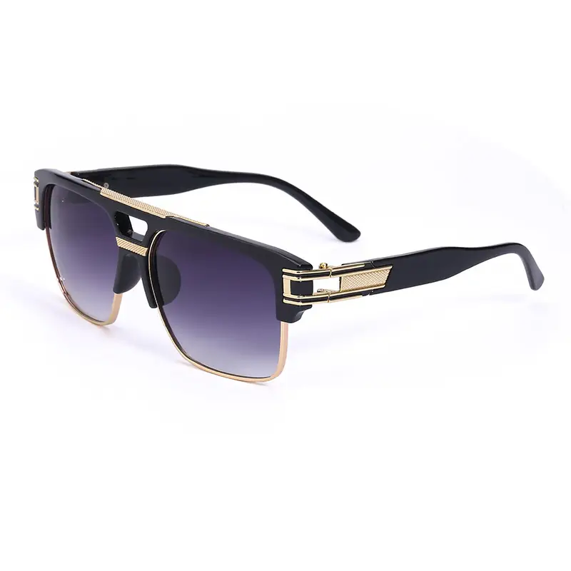 Men's High-End Retro Sunglasses White Gold Frame