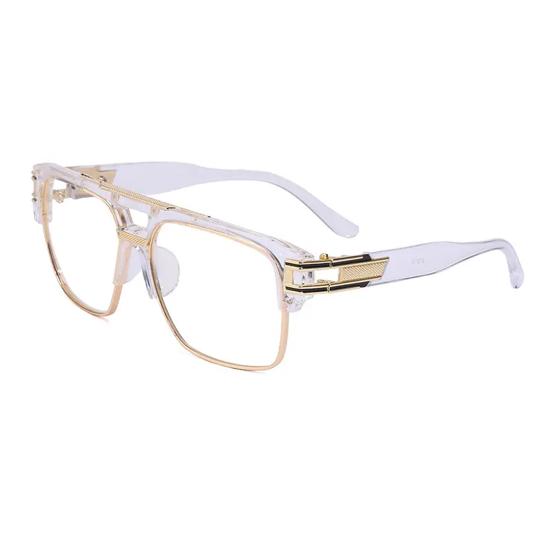 Men's High-End Retro Sunglasses White Gold Frame - Image 4