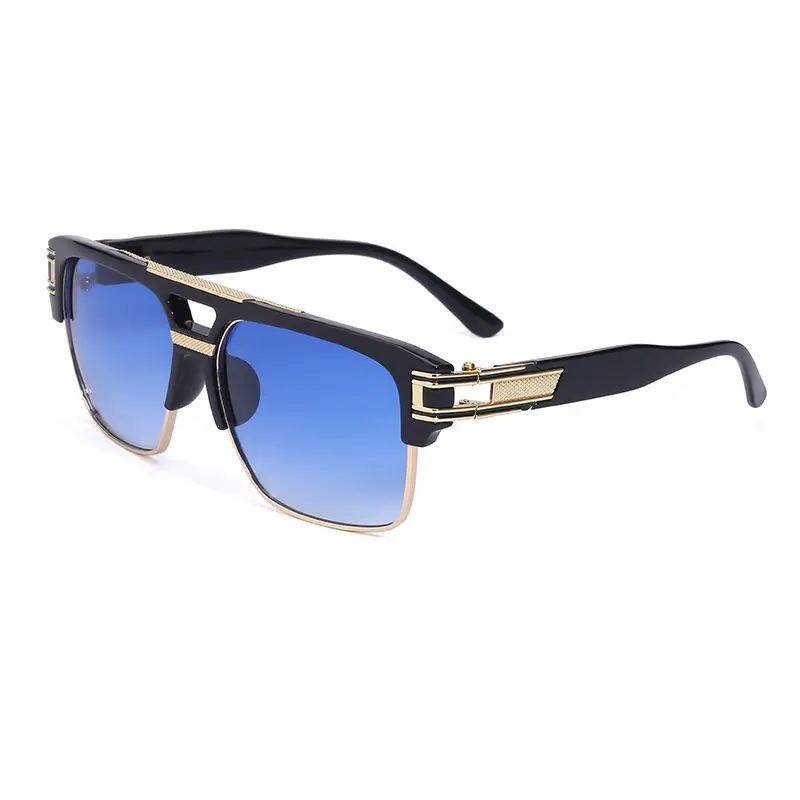 Men's High-End Retro Sunglasses White Gold Frame - Image 7