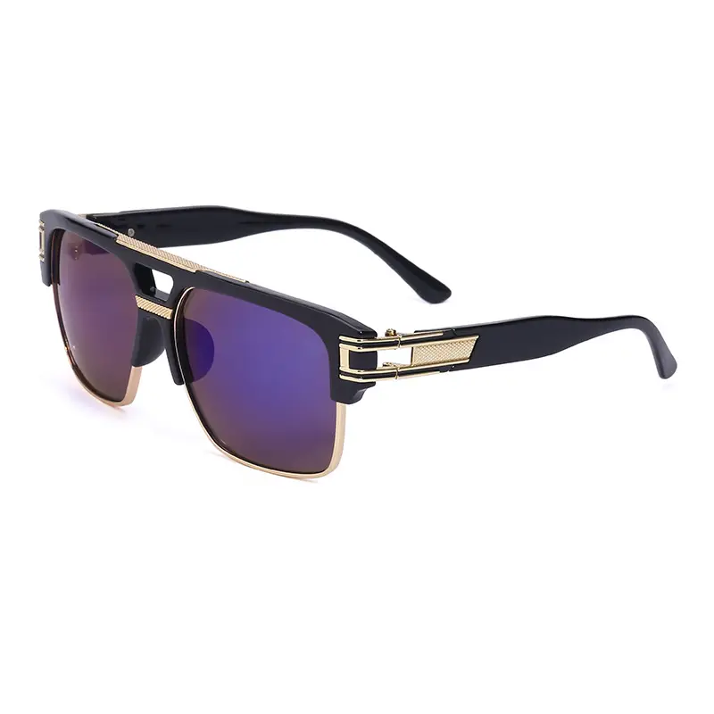 Men's High-End Retro Sunglasses White Gold Frame - Image 8