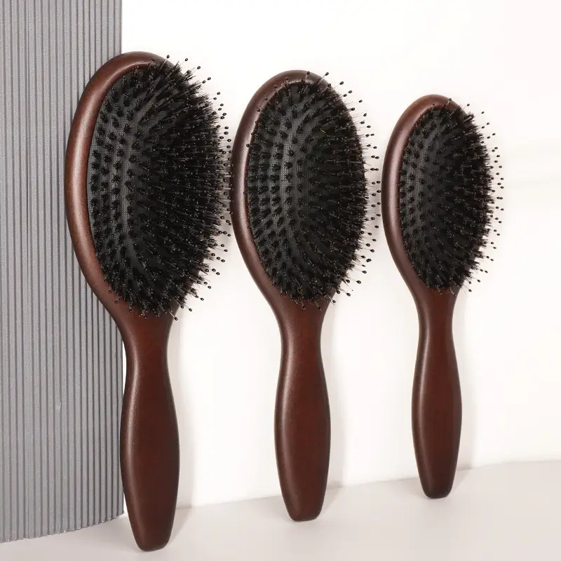 Wooden Hair Brush for Men with Massage Head - Image 4