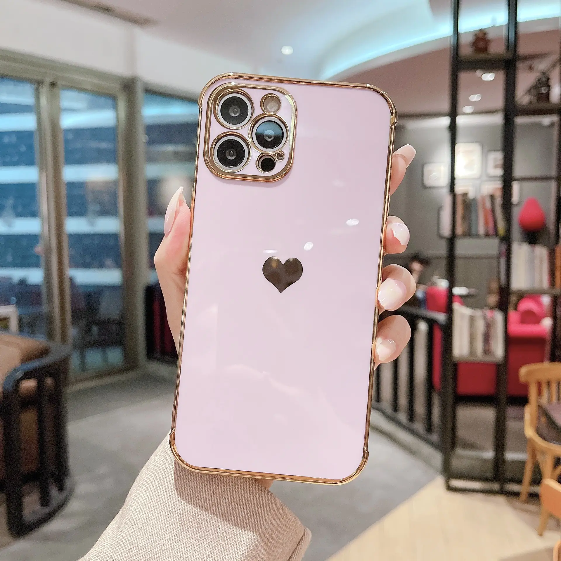 New Electroplating Love 16E iPhone 15 Max Mobile Case Anti-Fall Soft Shell - Image 3