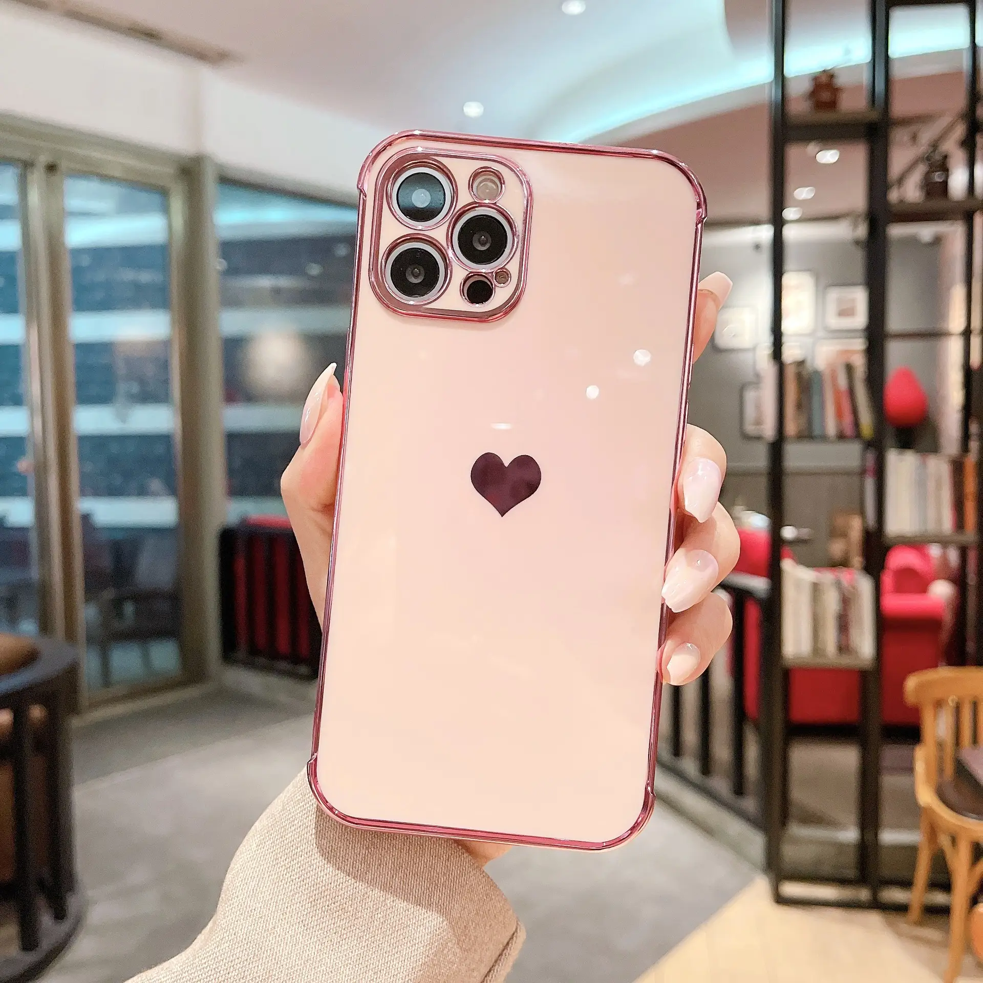 New Electroplating Love 16E iPhone 15 Max Mobile Case Anti-Fall Soft Shell - Image 5