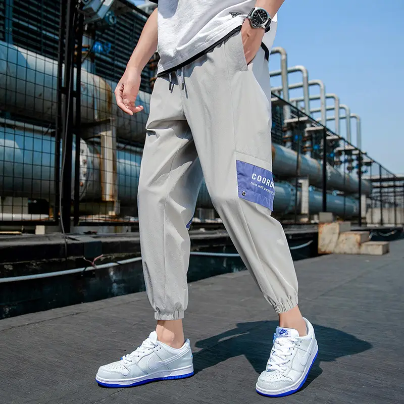2025 Men's Grey Korean Style Loose Pants - Image 5