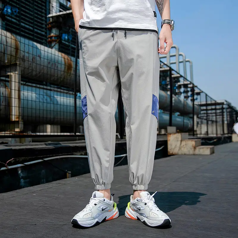 2025 Men's Grey Korean Style Loose Pants - Image 2