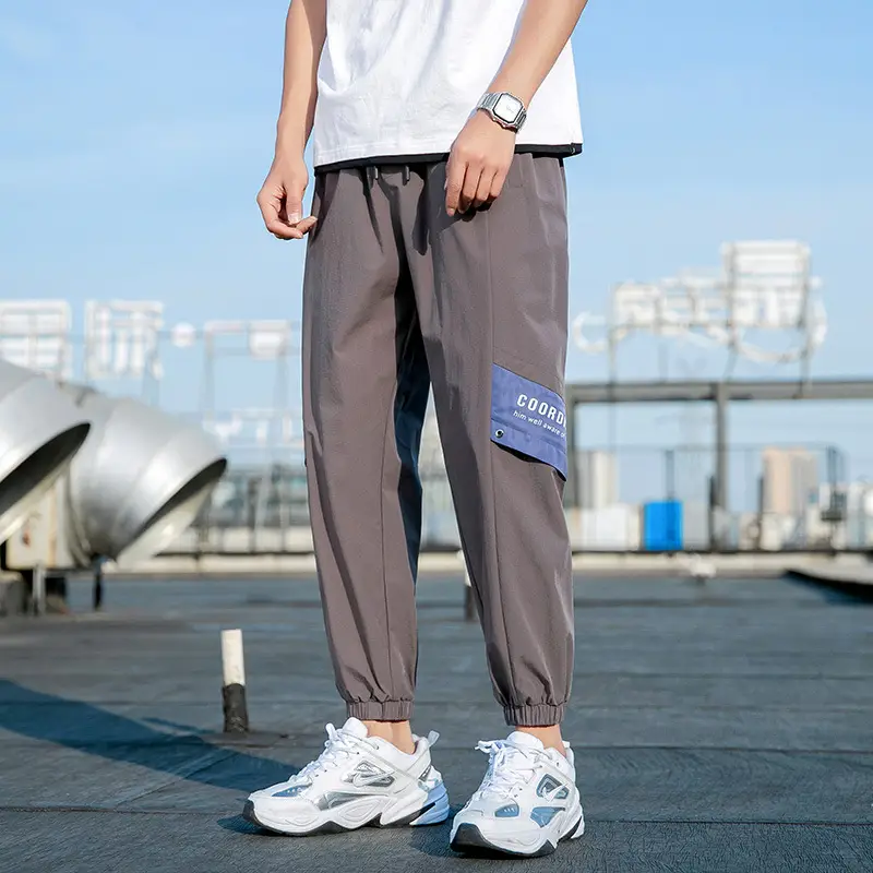 2025 Men's Grey Korean Style Loose Pants - Image 3