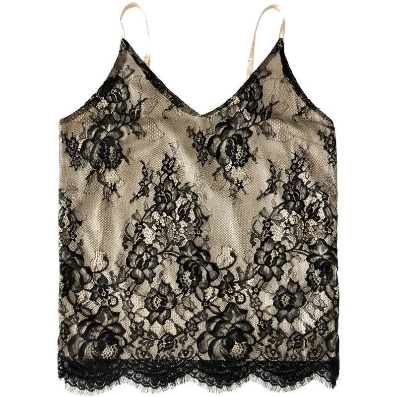 Lace Embroidered V-Neck Vest with Satin Outer - Image 6