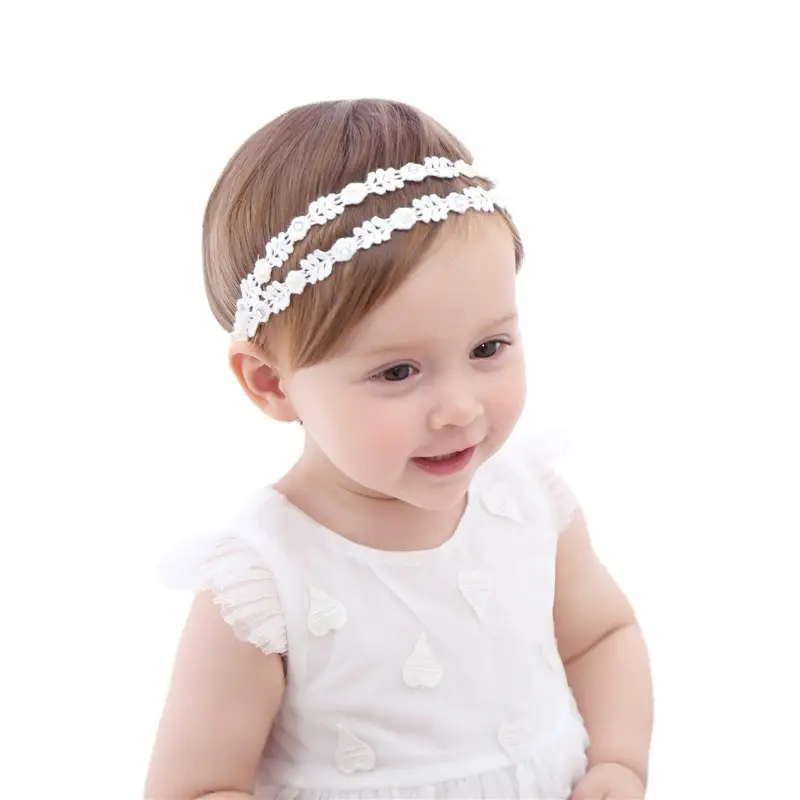 White Lace Baby Headband for Girls 10cm - Image 11