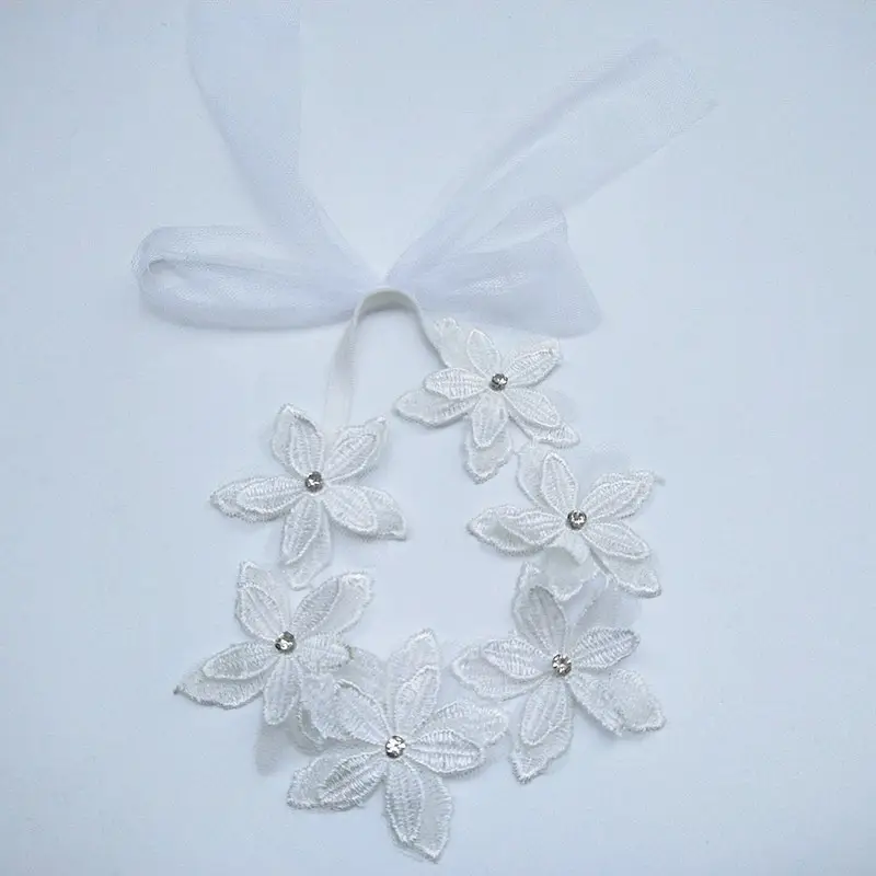 White Lace Baby Headband for Girls 10cm - Image 3
