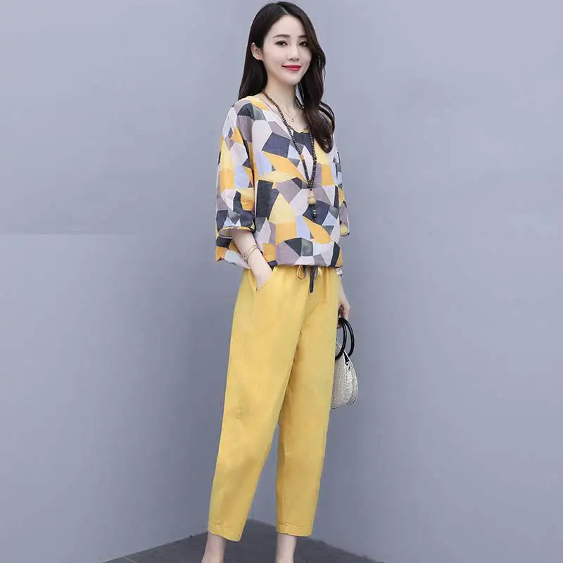 Women 2-Piece Western Suit Blue White Large Size - Image 6