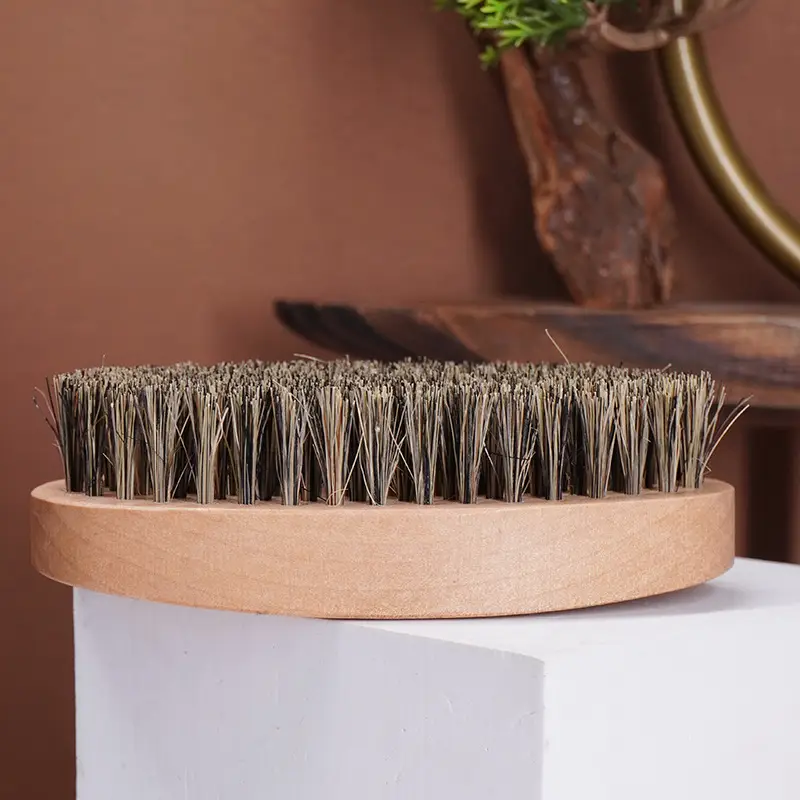 Men's Oil-Head Beard Brush with Soft Lotus Bristles - Image 3