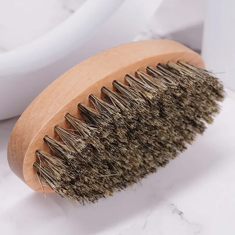 Men's Oil-Head Beard Brush with Soft Lotus Bristles - Image 4