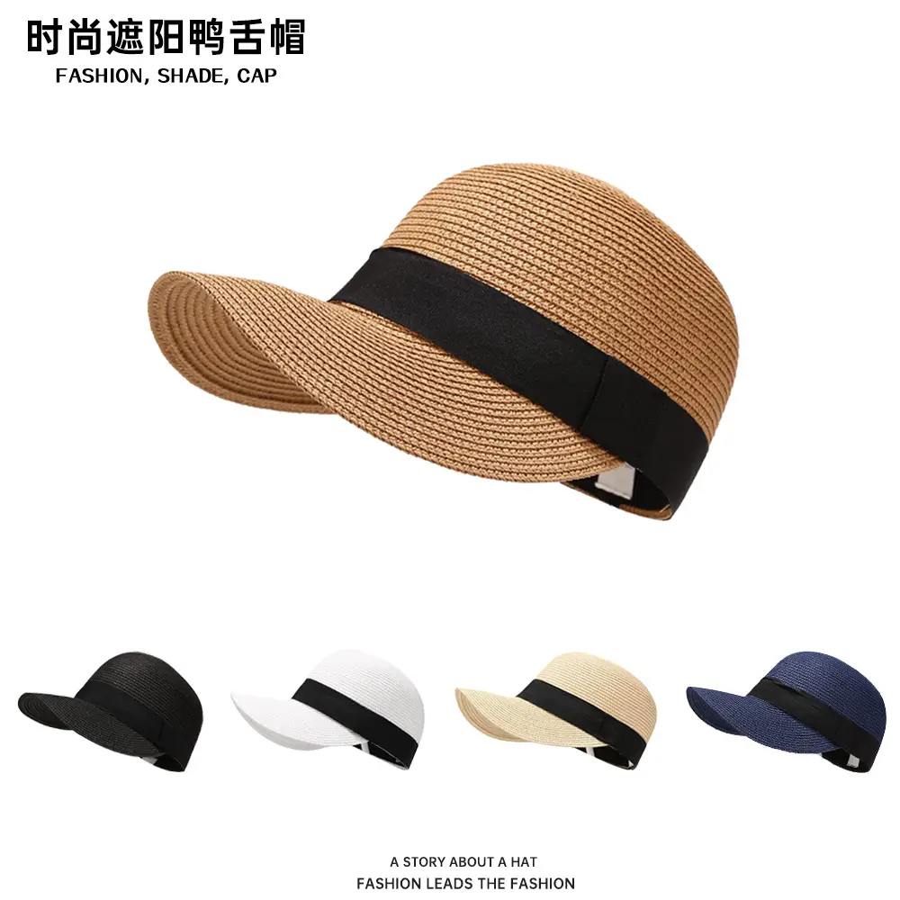 Women Korean Style Straw Cap Equestrian Summer Travel Beach