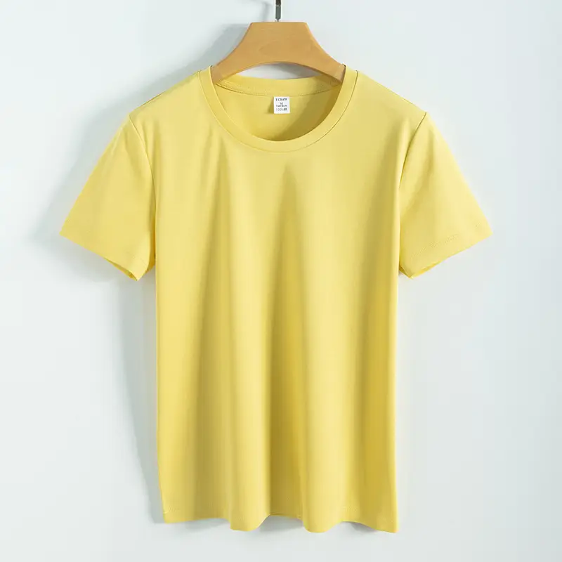 Women V-Neck Mercerized Cotton T-Shirt Light Green 80oz