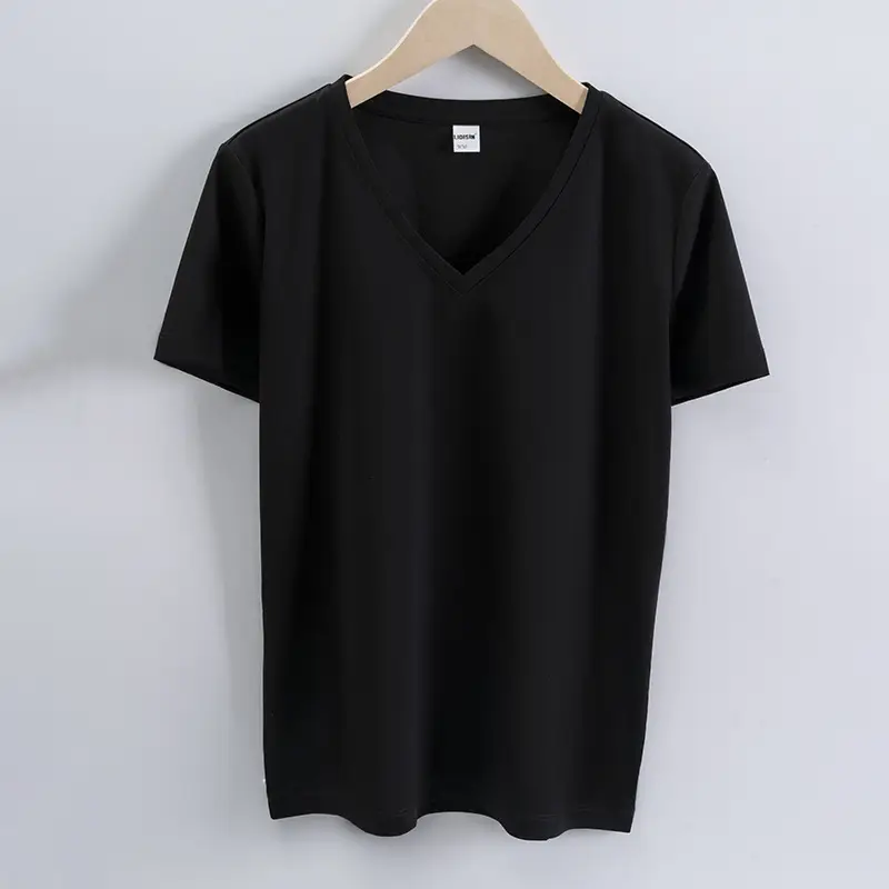 Women V-Neck Mercerized Cotton T-Shirt Light Green 80oz