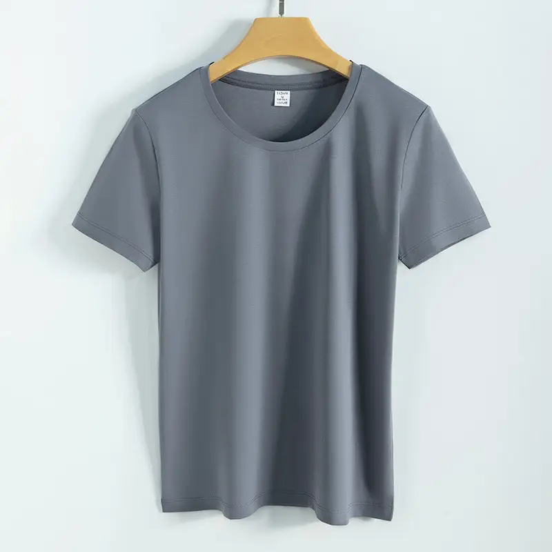 Women V-Neck Mercerized Cotton T-Shirt Light Green 80oz