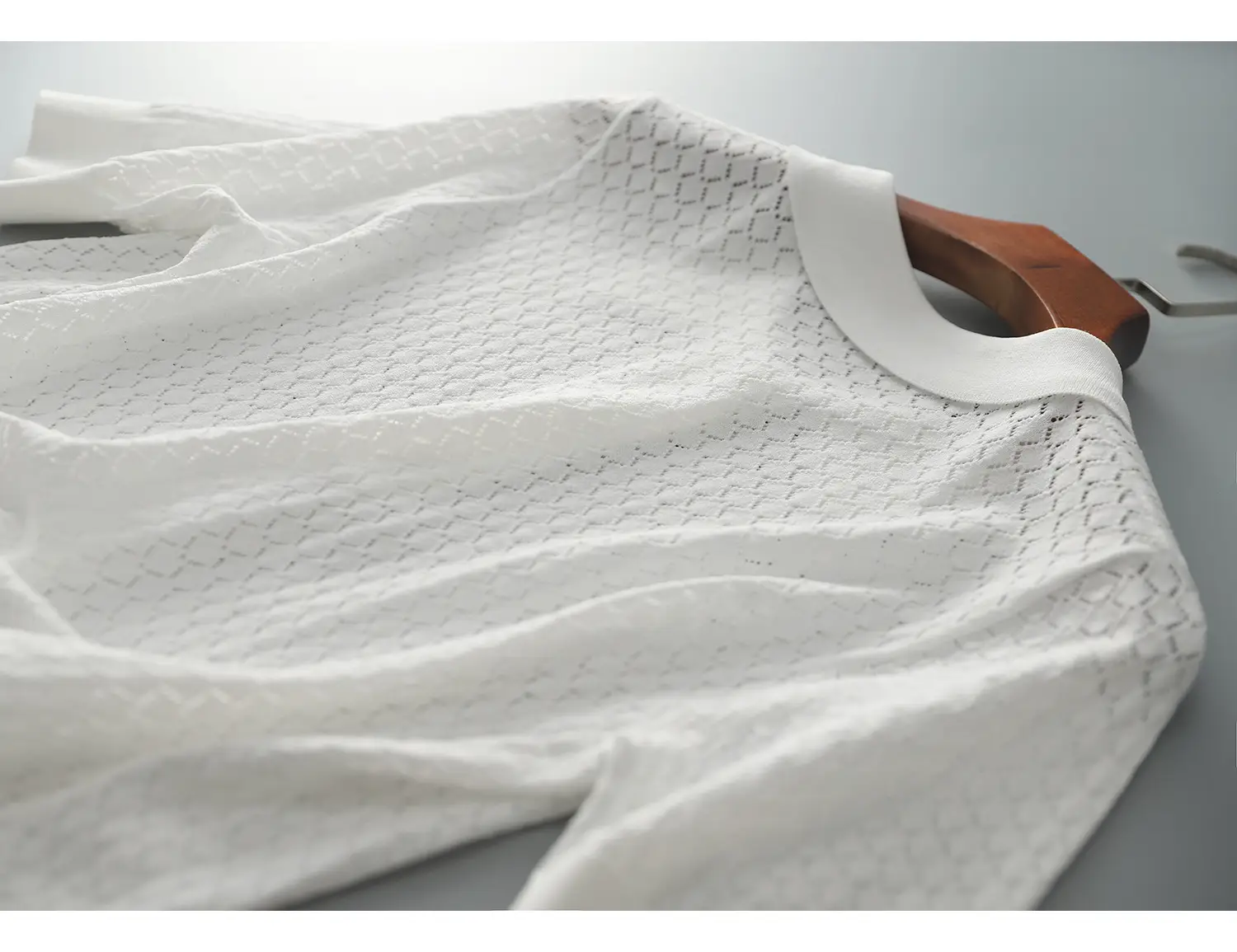 2024 Summer Rhombus Knitted Polo T-Shirt White — feature 15