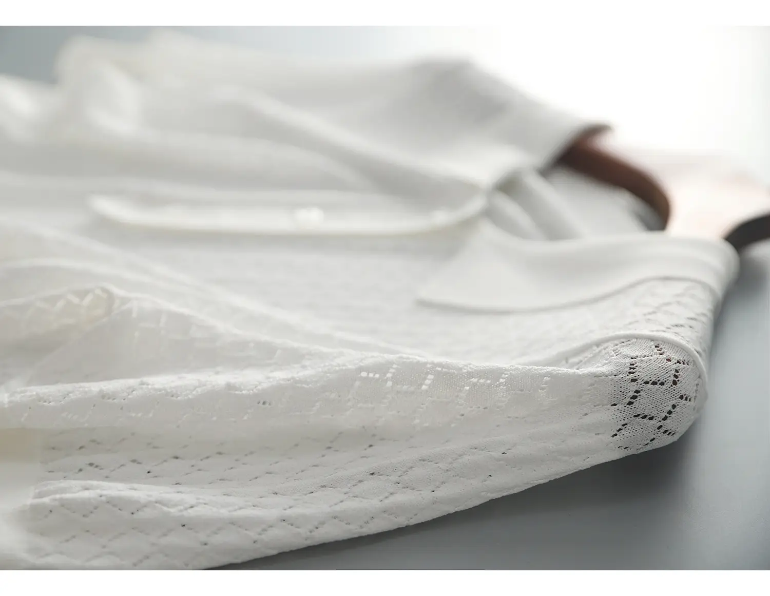 2024 Summer Rhombus Knitted Polo T-Shirt White — feature 6