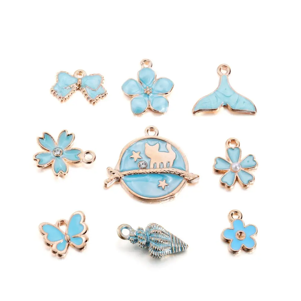 DIY Blue Spiral Oil Pendant Jewelry Set - Image 27