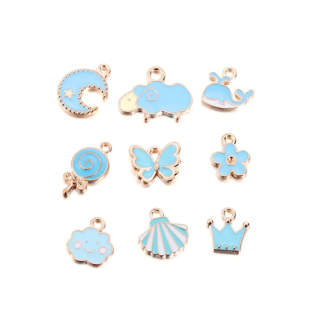 DIY Blue Spiral Oil Pendant Jewelry Set - Image 28