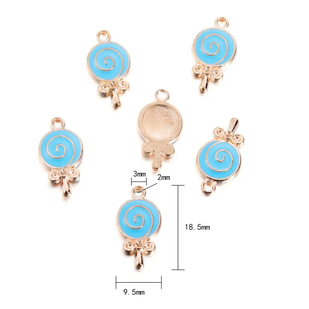 DIY Blue Spiral Oil Pendant Jewelry Set - Image 2