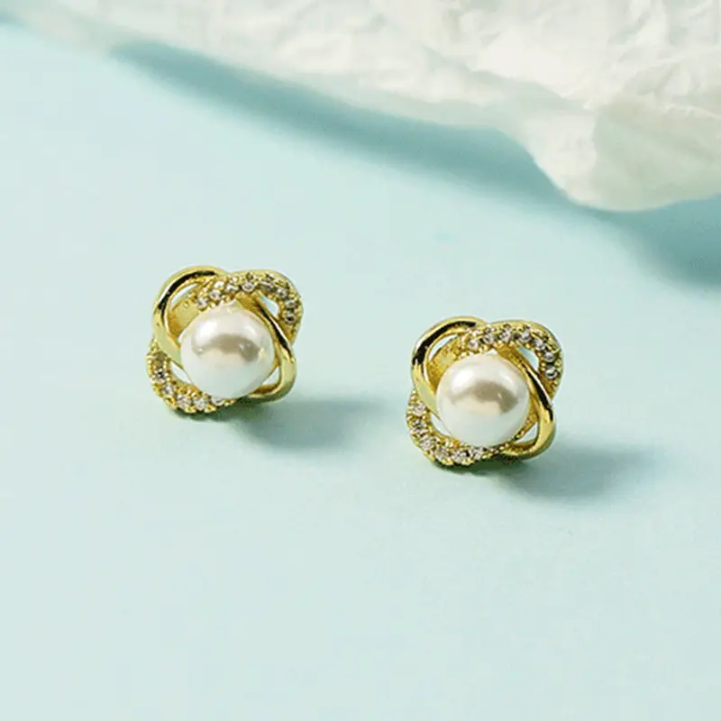 Pearl Cut Out Earrings for Women