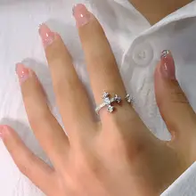 Silver Bowknot Love Ring with Flash Diamonds — feature 8