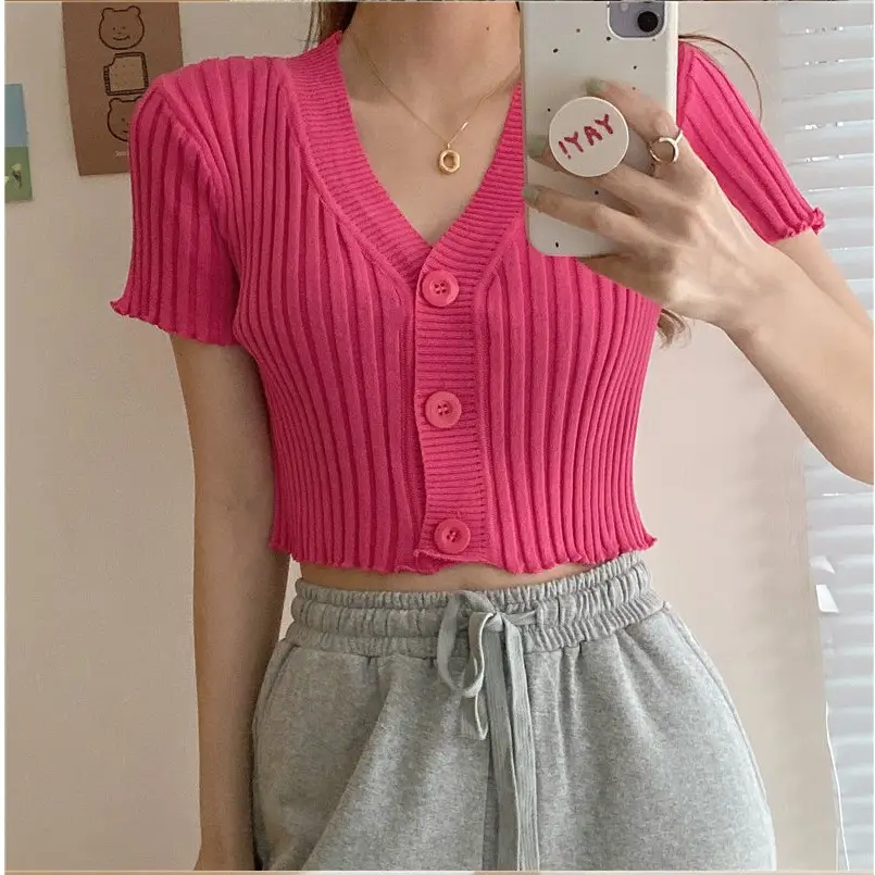 2023 New Retro French Slim Fit V-Neck Sweater Women — feature 2