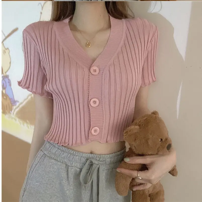 2023 New Retro French Slim Fit V-Neck Sweater Women - Image 2
