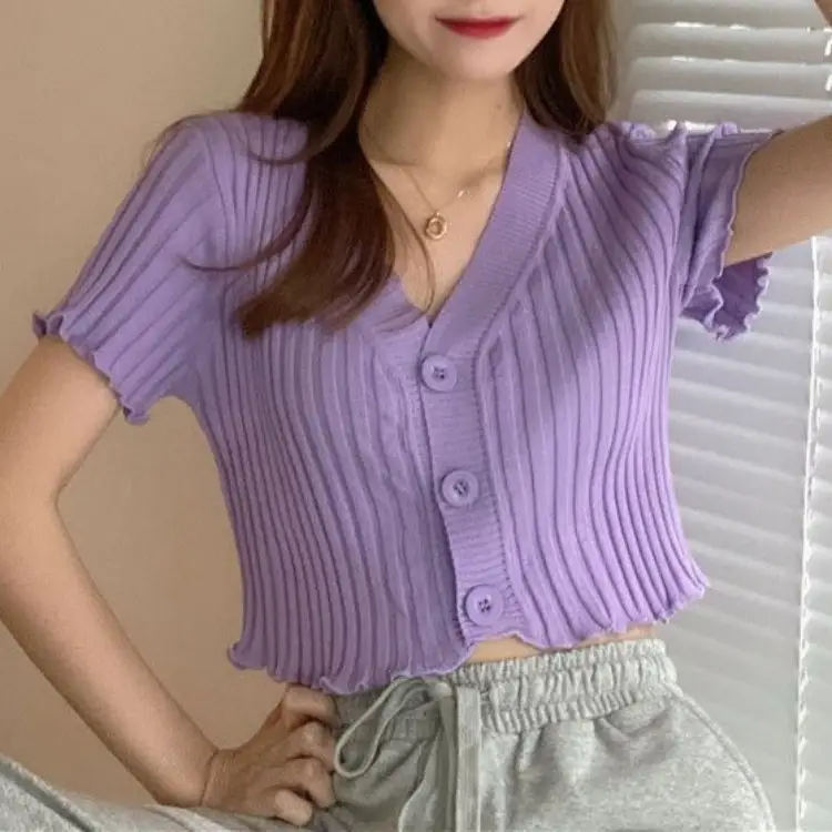 2023 New Retro French Slim Fit V-Neck Sweater Women - Image 4