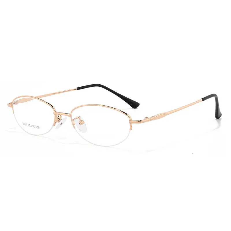 Women Pink Alloy Eyeglasses Ultra Light Red Oval Frame - Image 11