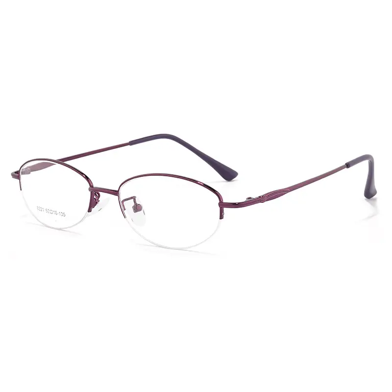 Women Pink Alloy Eyeglasses Ultra Light Red Oval Frame - Image 2