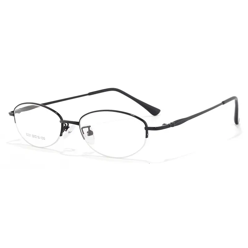 Women Pink Alloy Eyeglasses Ultra Light Red Oval Frame - Image 3