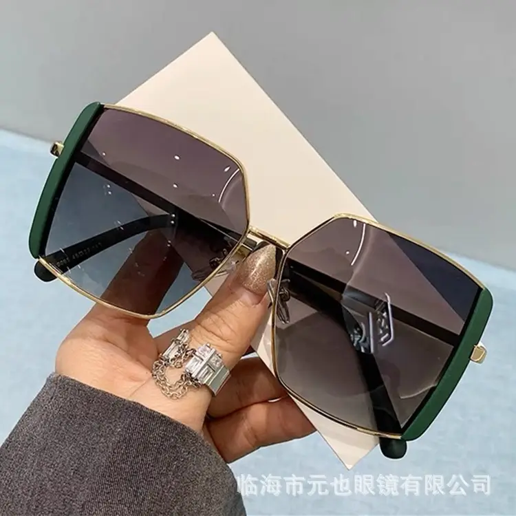 New Style Double Eyebrow Sunglasses Women Gold Frame - Image 3
