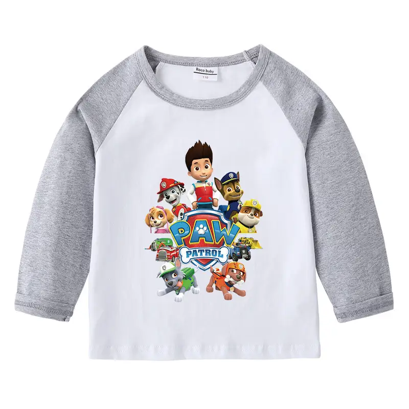 2023 Wang Wang Team Cotton Baby T-shirt Yellow White Round Neck Long Sleeve