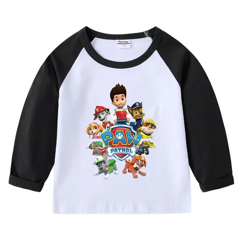 2023 Wang Wang Team Cotton Baby T-shirt Yellow White Round Neck Long Sleeve