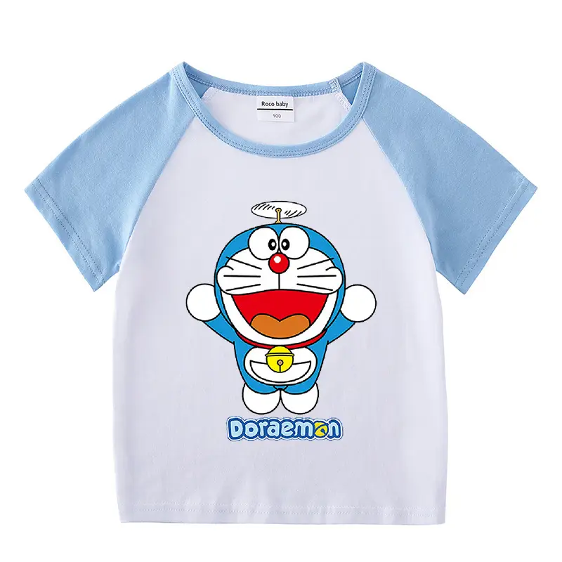 Doraemon 2Pc T-Shirt Blue White Summer Kids - Image 13