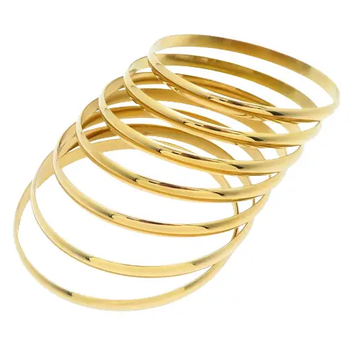 European & American Gold Plated Titanium Bracelet Set - Image 11
