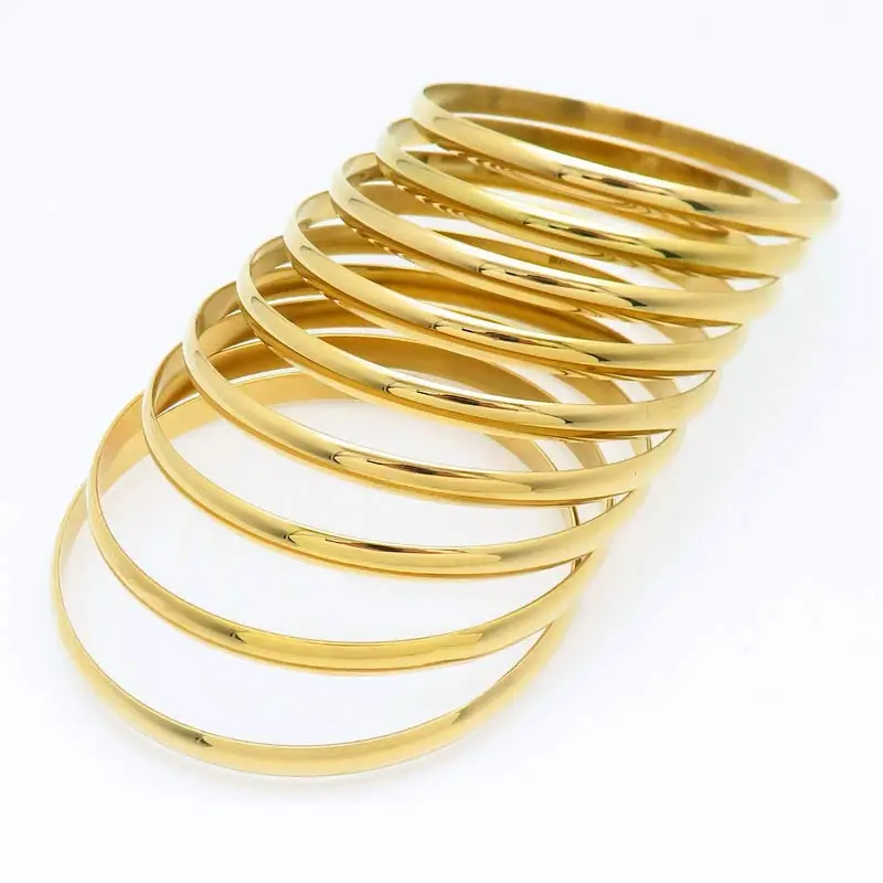 European & American Gold Plated Titanium Bracelet Set - Image 15