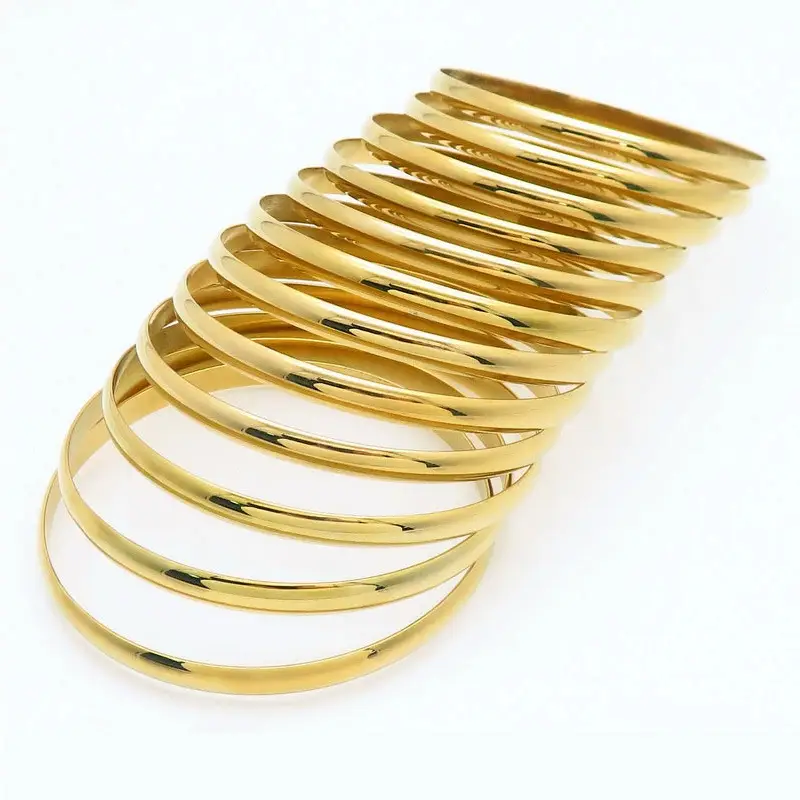 European & American Gold Plated Titanium Bracelet Set - Image 19