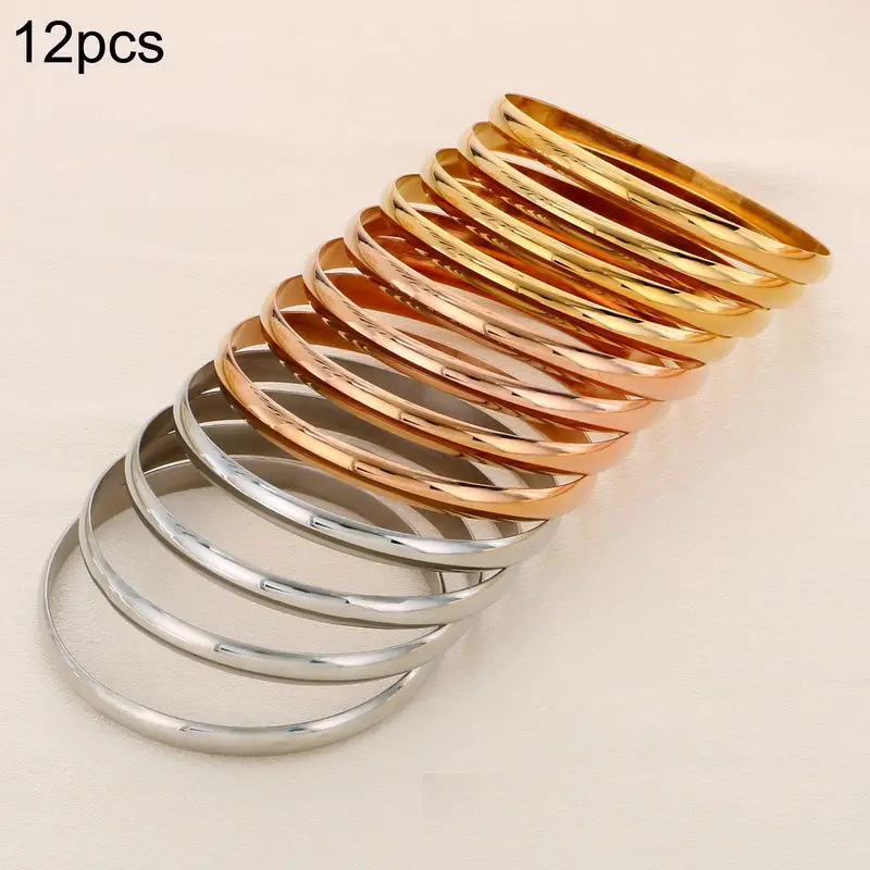 European & American Gold Plated Titanium Bracelet Set - Image 22