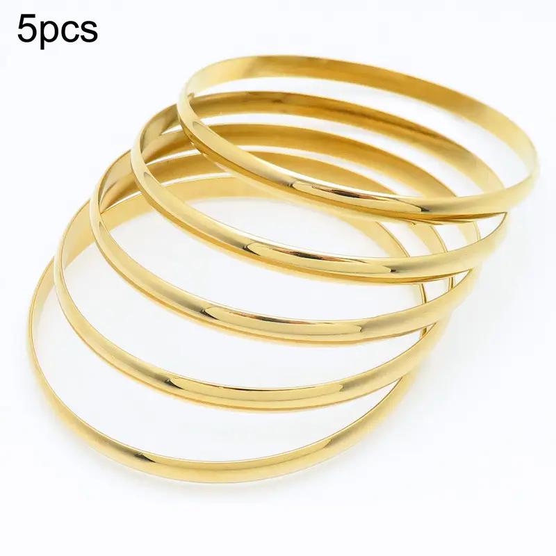 European & American Gold Plated Titanium Bracelet Set - Image 8