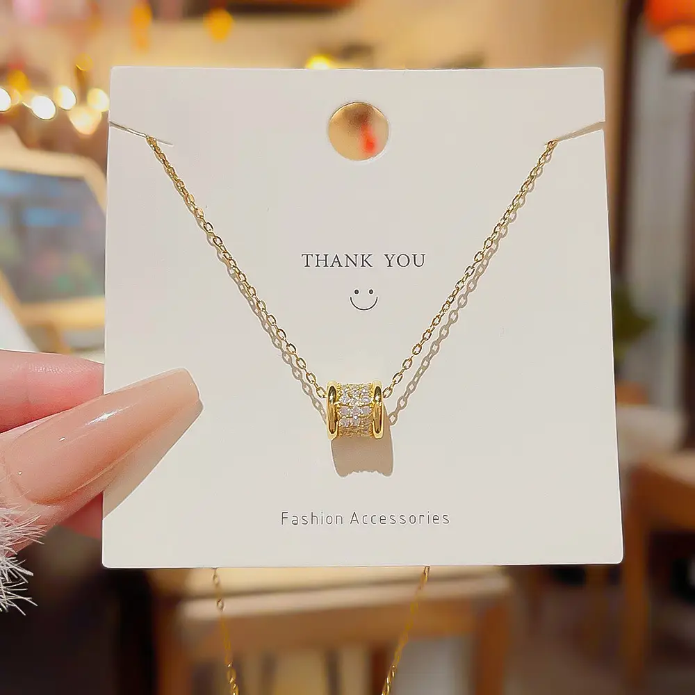 Gold Titanium Circle Necklace for Women - Image 12