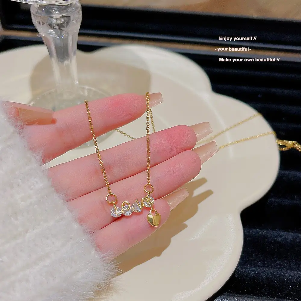 Gold Titanium Circle Necklace for Women - Image 3